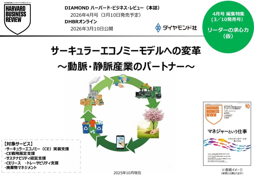 サーキュラーエコノミーモデルへの変革 ～動脈・静脈産業のパートナー～