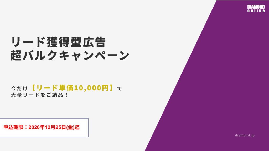 【12/25迄】リード獲得型広告超バルクキャンペーン