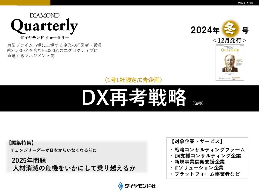 【1社限定】DX再考戦略