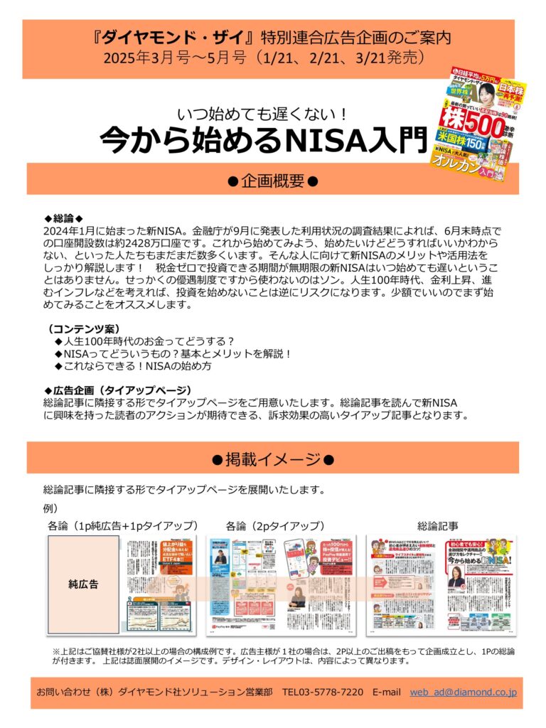 【特別連合広告企画】いつ始めても遅くない！今から始めるNISA入門