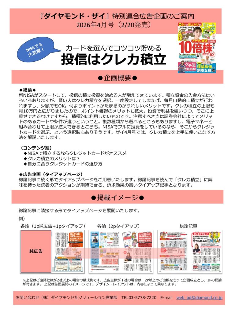 【特別連合広告企画】カードを選んでコツコツ貯める！投信はクレカ積立