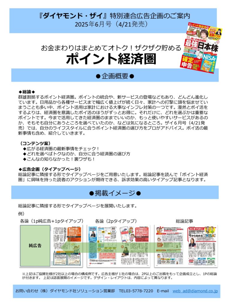 【特別連合広告企画】お金まわりはまとめてオトク！ザクザク貯める　ポイント経済圏